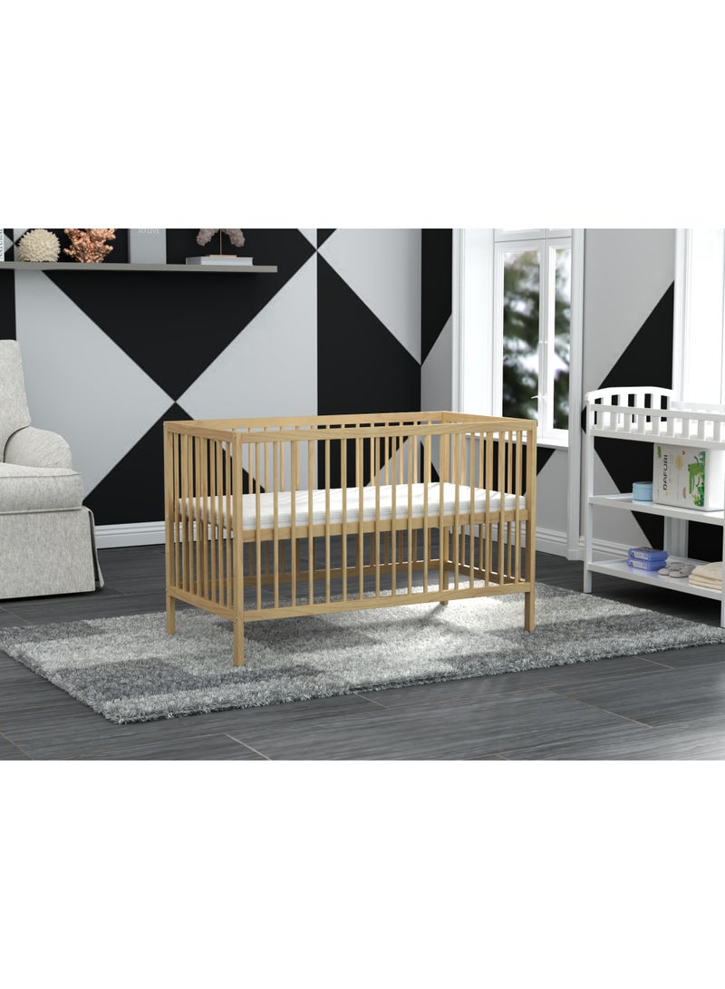 MEICI BABY سرير طفلي طبيعي خشبي، سرير أطفال، سرير قابل للتحويل، 3 وضعيات أساسية للسرير القابلة للتعديل، تصميم سكاندنافي (بدون فراش) - Image 2