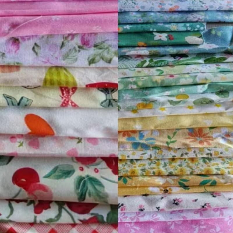 Antetek 50Pcs 9.8" x 9.8"(25 * 25CM) Cotton Fabric DIY Making Supplies Quilting Patchwork Fabric Fat Quarter Bundles DIY for Quilting Cotton Patchwork Cushions (50pcs Flowers, 9.8" x 9.8") - Image 1