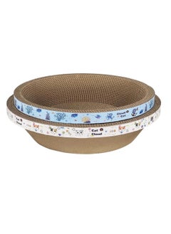 NNC PETS Round cat scratcher bed for indoor cats and kittens, Durable cardboard pet scratcher pad with Catnips, Bowl-shaped cardboard scratcher, Promotes healthy scratching habits (45 cm)  - Image 1
