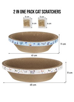 NNC PETS Round cat scratcher bed for indoor cats and kittens, Durable cardboard pet scratcher pad with Catnips, Bowl-shaped cardboard scratcher, Promotes healthy scratching habits (45 cm)  - Image 2