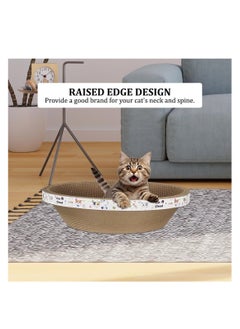 NNC PETS Round cat scratcher bed for indoor cats and kittens, Durable cardboard pet scratcher pad with Catnips, Bowl-shaped cardboard scratcher, Promotes healthy scratching habits (45 cm)  - Image 4