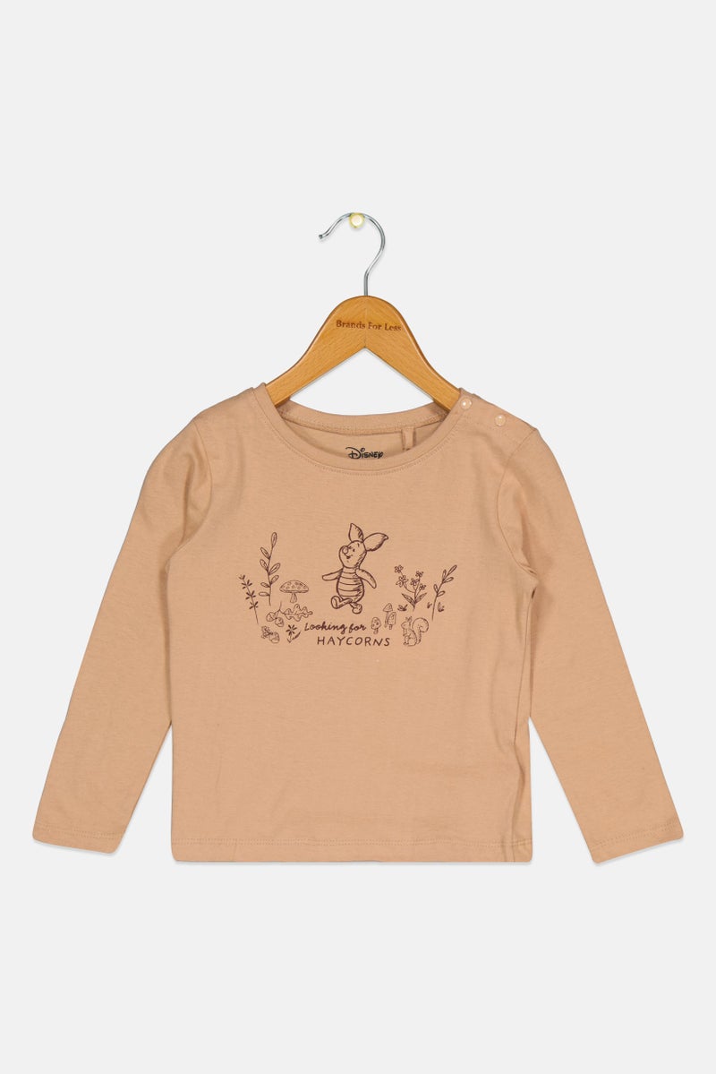 Sinsay Disney x Sinsay Toddlers Girl Crew Neck Long Sleeve Top, Tan - Image 2