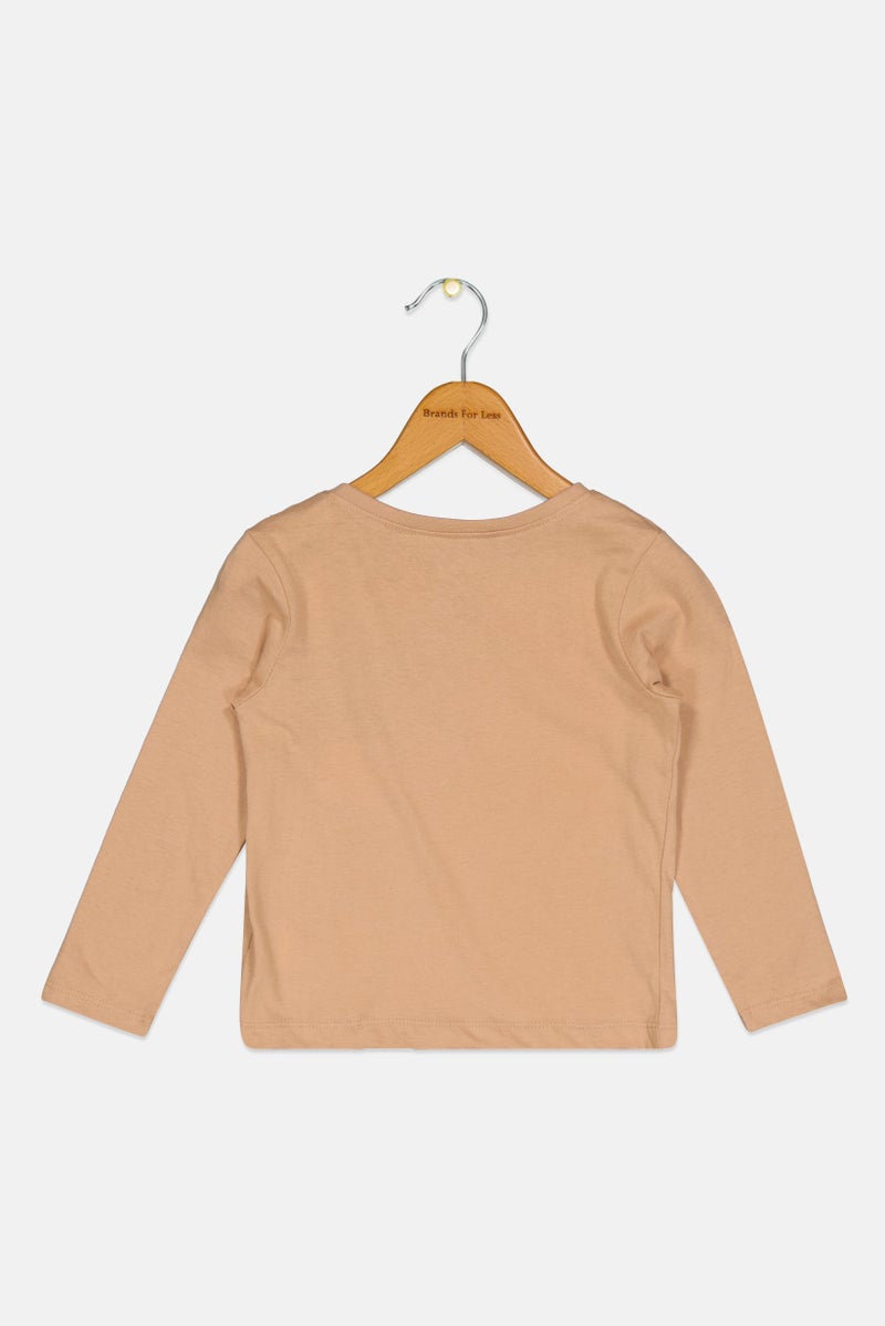 Sinsay Disney x Sinsay Toddlers Girl Crew Neck Long Sleeve Top, Tan - Image 3