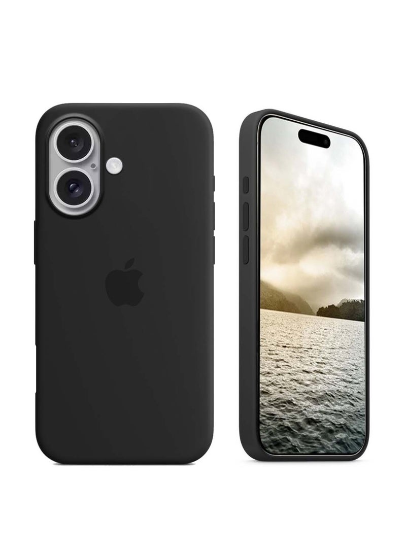 Wtech - Apple iPhone 16 2024 Premium Soft Liquid Silicone Case Cover - Black - Image 1
