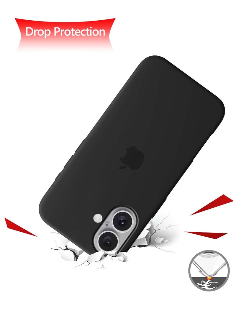Wtech - Apple iPhone 16 2024 Premium Soft Liquid Silicone Case Cover - Black - Image 1