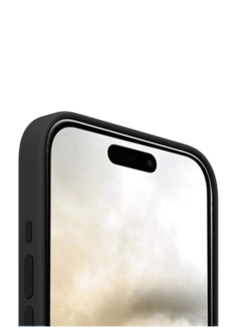 Wtech - Apple iPhone 16 2024 Premium Soft Liquid Silicone Case Cover - Black - Image 1