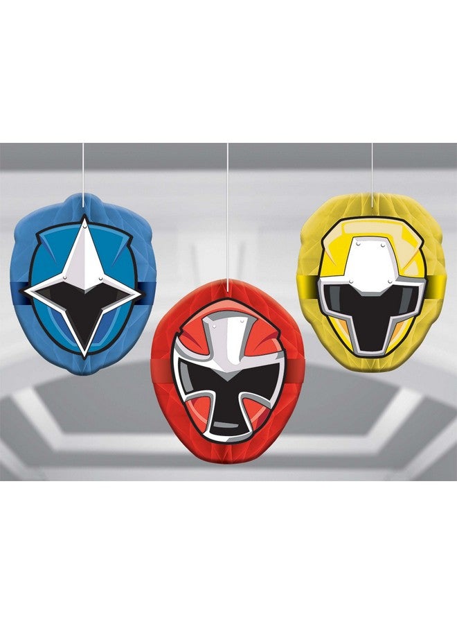 Amscan 291723 Power Rangers Ninja Steel™ Honeycomb Decorations 3 Pcs Party Favor Multicolor - Image 2