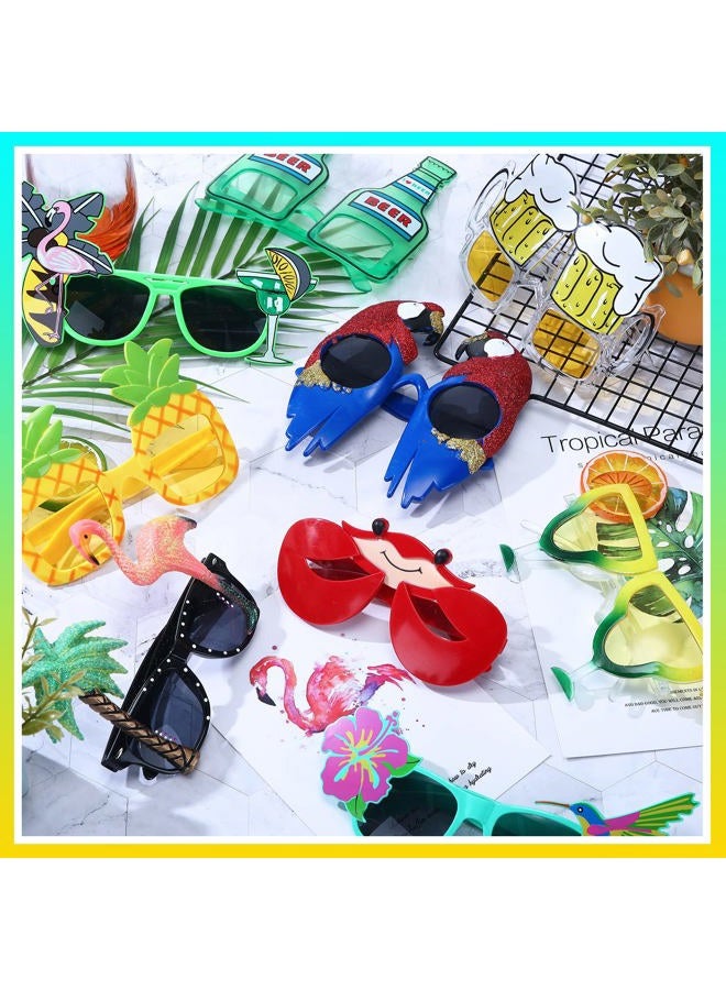 Weewooday 20 Pairs Novelty Luau Party Sunglasses Fun Hawaiian Sunglasses Beach Party Decorations Crazy Sunglasses Tropical Fancy Dress Props Summer Kids Party Favors for Kids & Adults - Image 5