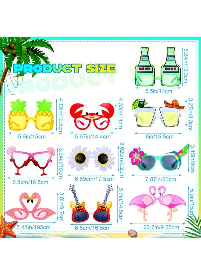 Weewooday 20 Pairs Novelty Luau Party Sunglasses Fun Hawaiian Sunglasses Beach Party Decorations Crazy Sunglasses Tropical Fancy Dress Props Summer Kids Party Favors for Kids & Adults - Image 4