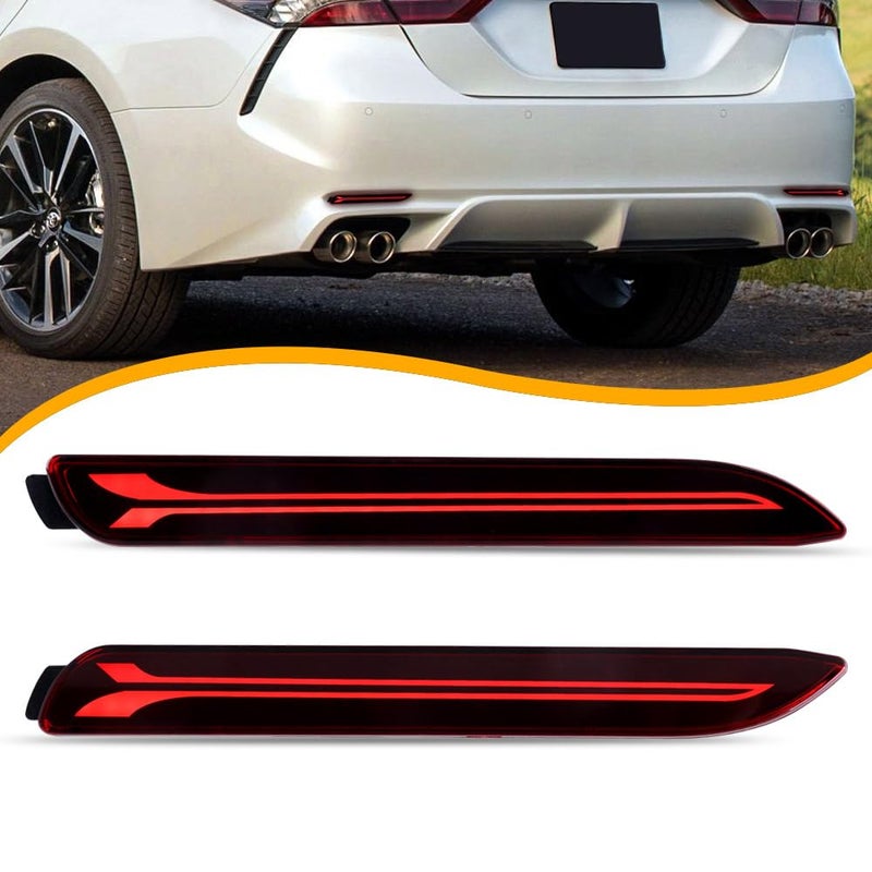 نورغيدزام 2PCS مصابيح عاكس خلفي LED لمصابيح الفرامل ومؤشرات الانعطاف المتسلسلة لمصابيح الذيل لسيارات تويوتا كامري 2006-2014 وسينّا 2011-2017 وفينزا 2009-2012 ولكزس GX470 2003-2009
