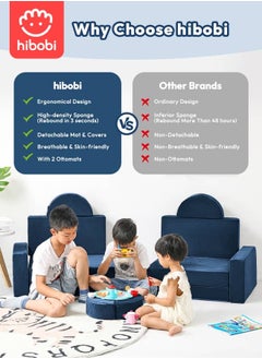 hibobi Kids' Building Block Magic Sofa - Compact Modular Couch with 14 Pieces for Creative Play and Fun, Soft and Safe, Versatile for Play and Relaxation  - Image 2