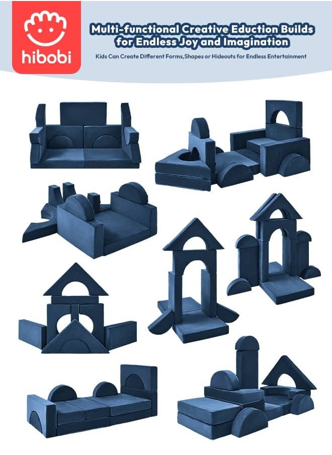 hibobi - Kids' Building Block Magic Sofa - Compact Modular Couch with 14 Pieces for Creative Play and Fun, Soft and Safe, Versatile for Play and Relaxation - Image 1