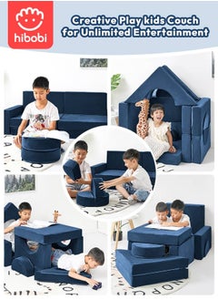 hibobi Kids' Building Block Magic Sofa - Compact Modular Couch with 14 Pieces for Creative Play and Fun, Soft and Safe, Versatile for Play and Relaxation  - Image 3