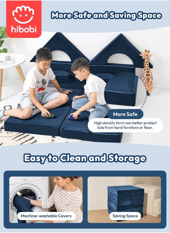 hibobi - Kids' Building Block Magic Sofa - Compact Modular Couch with 14 Pieces for Creative Play and Fun, Soft and Safe, Versatile for Play and Relaxation - Image 1
