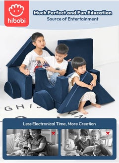 hibobi Kids' Building Block Magic Sofa - Compact Modular Couch with 14 Pieces for Creative Play and Fun, Soft and Safe, Versatile for Play and Relaxation  - Image 4