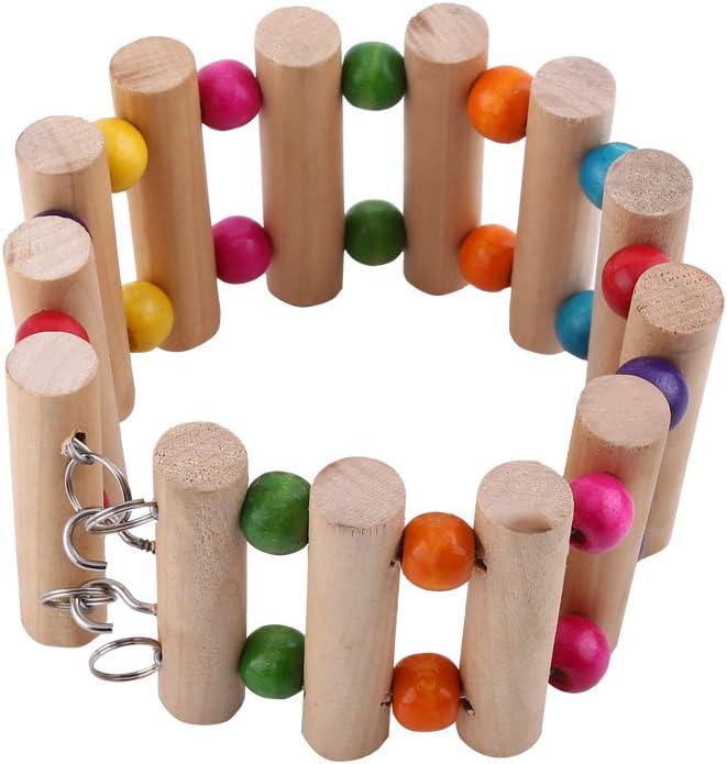 Flexible Elastic Pet Steps Ladder Bridge Swing Toy, Safe Material for Climbing and Swinging, Suitable for Hamsters and Parrots (L（13steps 6 * 30cm）) - Image 1