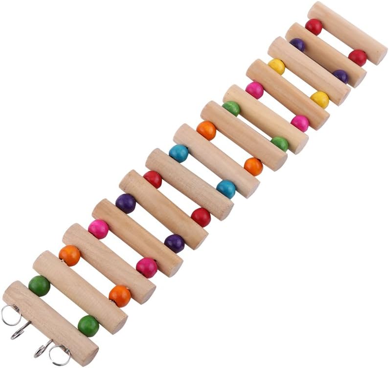 Flexible Elastic Pet Steps Ladder Bridge Swing Toy, Safe Material for Climbing and Swinging, Suitable for Hamsters and Parrots (L（13steps 6 * 30cm）) - Image 2