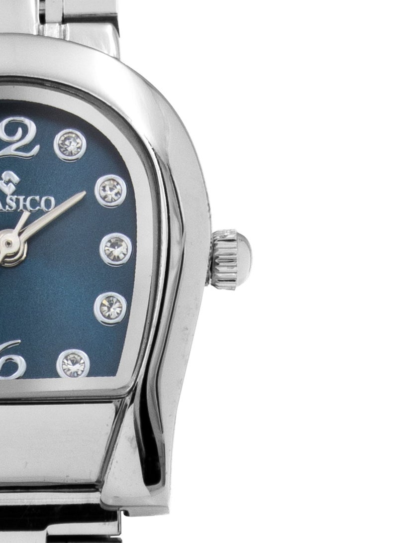 Clasico Hilya Women’s Premium Blue Dial Watch –  Metal Strap, Elegant Design, Quartz Movement, Stainless Steel Back Cover - Image 2