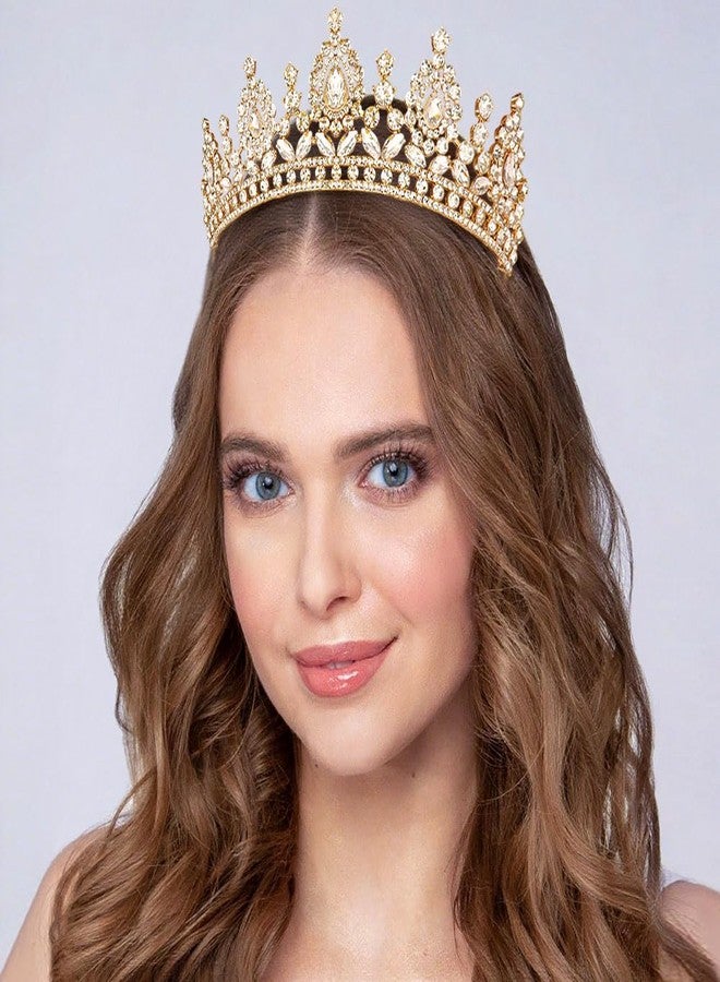 أبرنس تاج ذهبي للأميرات والفتيات، تاج مرصع بالكريستال، تاج ملكي، عصابات رأس مرصعة بأحجار الراين، تاج ملكي لحفلات الزفاف وأعياد الميلاد والهالوين والحفلات التنكرية وحفلات التخرج وحفلات كوينسينيرا وحفلات التتويج، هدايا - Image 3