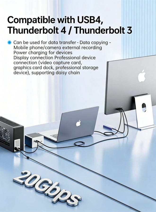 الصفحة الرئيسية كابل USB-C إلى USB-C بزاوية 90 درجة بطول 5 أمتار، مزود بجميع الوظائف، نقل بيانات بسرعة 20 جيجابت في الثانية وفقًا لمعيار USB 3.2 Gen 2، إخراج فيديو بدقة 4K بمعدل 60 هرتز، سلك مضفر يدعم الشحن السريع PD بقدرة 100 واط، متوافق مع أجهزة الكمبيوتر المحمولة والهواتف المحمولة والكاميرات الرقمية وسماعة الواقع الافتراضي Oculus Quest - Image 5