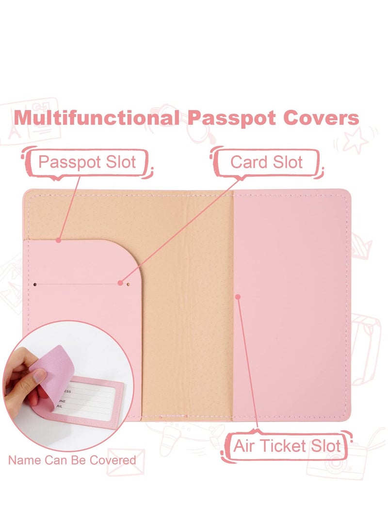 Excefore Luggage Tags, 2 Pcs Airplane Passport Covers and 2 Pcs Luggages, Holder Travel Suitcase Tag Case Organizer, Bag Labels  - Image 5
