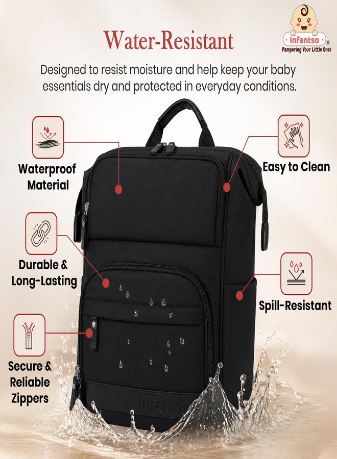 Infantso Premium Multifunctional Waterproof Diaper Bag For Mothers For Travel/Diaper Bags With Multi Compartments, Insulated Bottle Pockets, Hanging Strap, Anti-Theft Pocket, 27Lt Maternity Bag - Image 5