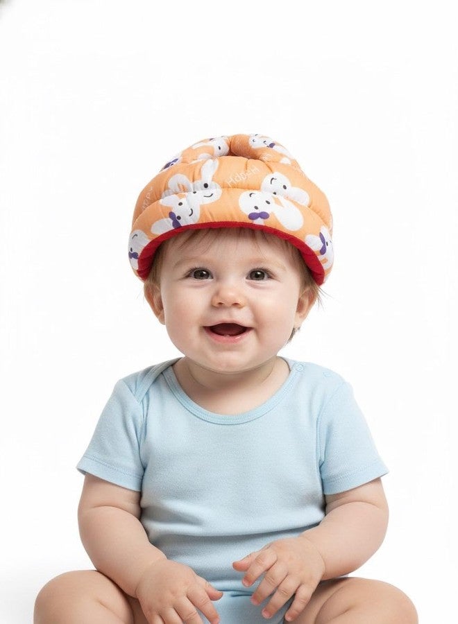 Snugnibble Baby Safety Helmet for 6-12 Months, Protective Head Guard with Bunny Pattern, Orange - Image 4