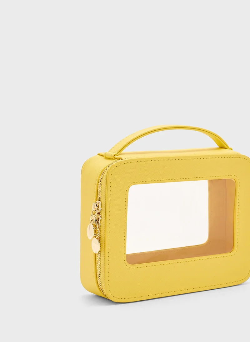 Ginger Cosmetic Bag With Top Handle