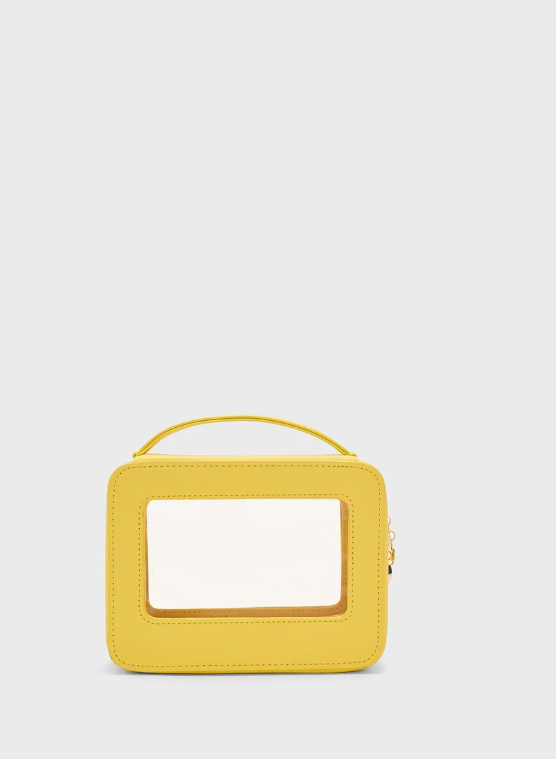 Ginger Cosmetic Bag With Top Handle