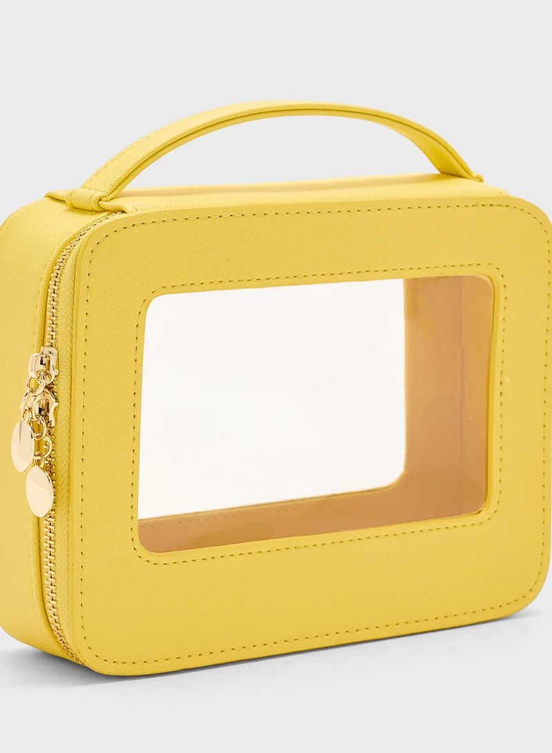 Ginger Cosmetic Bag With Top Handle