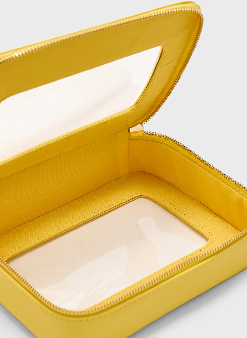 Ginger Cosmetic Bag With Top Handle