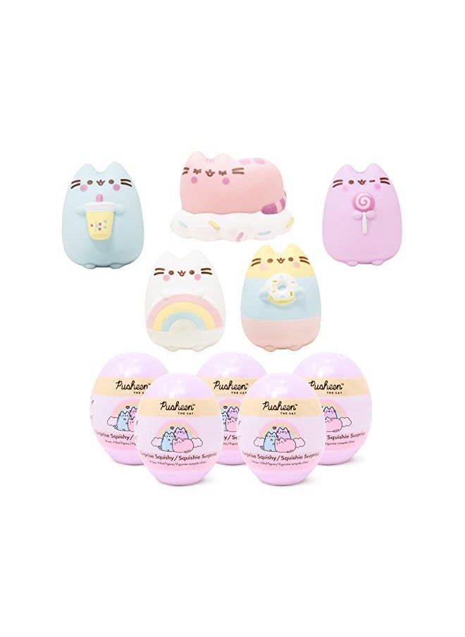 Hamee - Hamee Pusheen The Cat [Surprise Blind Capsule] [Series 2] Cute Water Filled Squishy Toy [Birthday Gift Bags, Party Favors, Gift Basket Filler, Stress Relief Toys] - (5 PC. Set) (One of Each Style) - Image 1