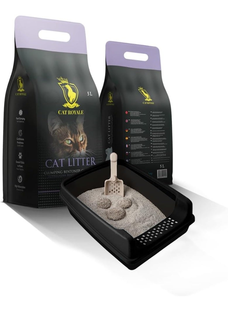 Cat Royale Lavender Scent Clumping Cat Litter, 5L, Natural Bentonite, 99.5% Dust Free, Fast Firm Clumps, High Absorption, Low Tracking, Long Lasting Freshness - Image 2