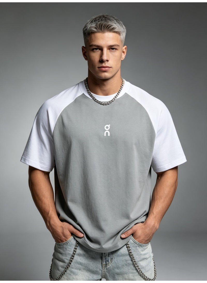 اون راننج On Running Shoulder-inserted couple's summer contrast stitching loose short-sleeved T-shirt for men and women - Image 1