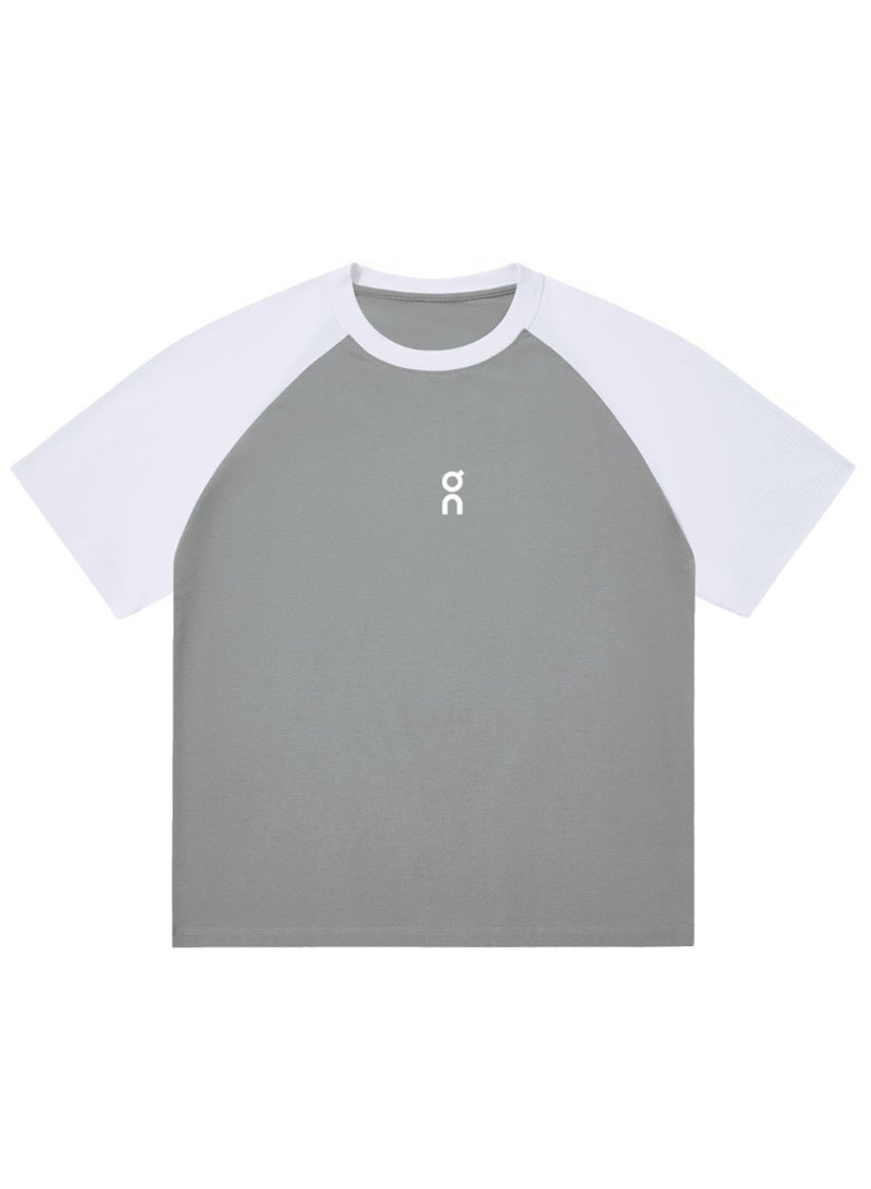 اون راننج On Running Shoulder-inserted couple's summer contrast stitching loose short-sleeved T-shirt for men and women - Image 4