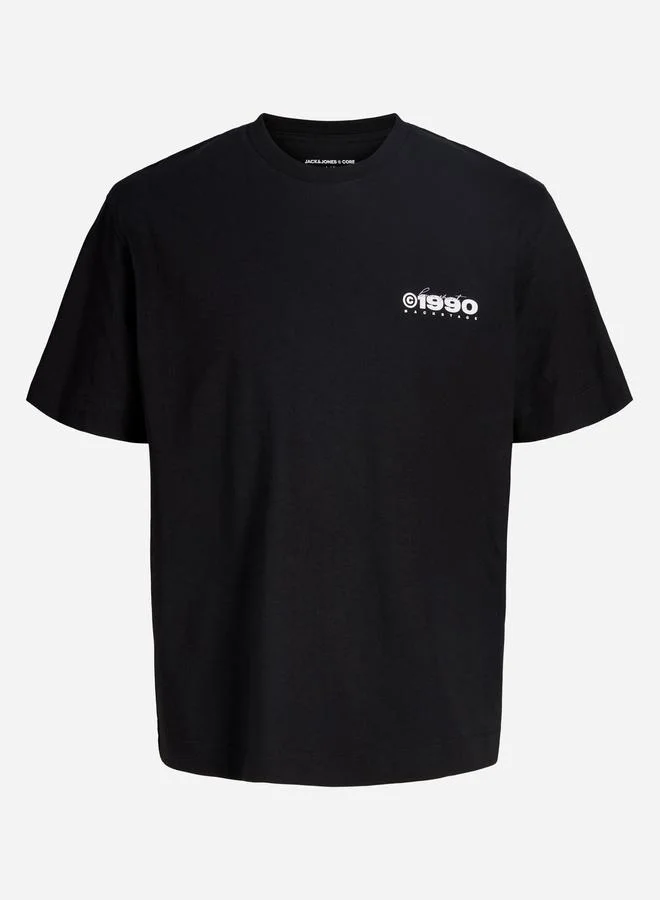JACK & JONES Black Back Graphic Print Crew Neck T-Shirt