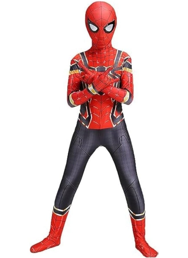 GGEROU Superhero Costume Cosplay Set, 3D Style Superhero Role-playing Full Bodysuit, Kids Spiderman Dress Up Spandex Jumpsuit  - Image 1
