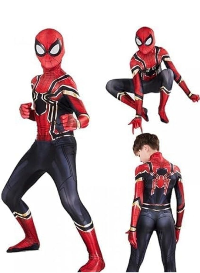 GGEROU Superhero Costume Cosplay Set, 3D Style Superhero Role-playing Full Bodysuit, Kids Spiderman Dress Up Spandex Jumpsuit  - Image 2