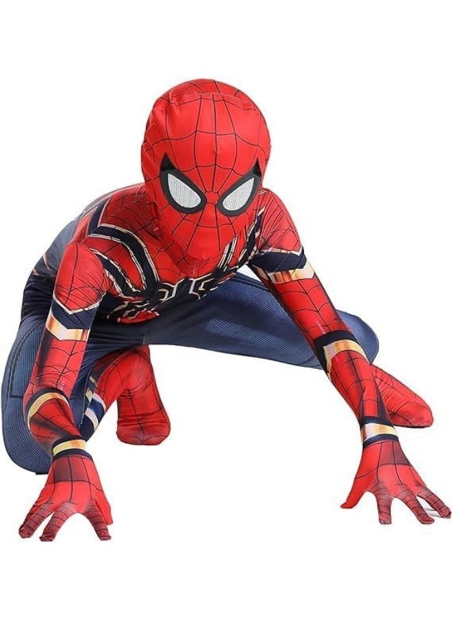 GGEROU Superhero Costume Cosplay Set, 3D Style Superhero Role-playing Full Bodysuit, Kids Spiderman Dress Up Spandex Jumpsuit  - Image 3