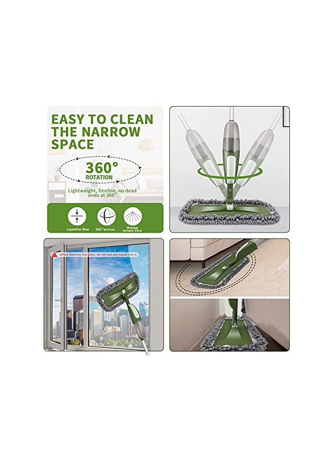 PROMASS Spray Mop, Floor Mops with Spray, Spraying Mops for Floors with 5 Reusable Pads, Microfibre Flat Mop for Cleaning Laminate Hardwood Tile - Send Cleaning Scraper - Image 4