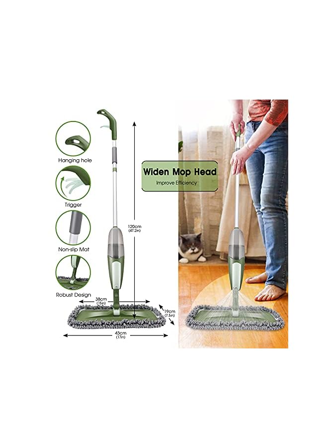 PROMASS Spray Mop, Floor Mops with Spray, Spraying Mops for Floors with 5 Reusable Pads, Microfibre Flat Mop for Cleaning Laminate Hardwood Tile - Send Cleaning Scraper - Image 3