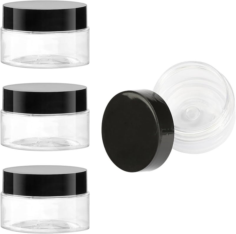 Rumyve 4pcs Empty Plastic Cosmetic Jar,Clear Travel Cosmetic Container,Mini Wide-mouth Bottle with Lid,30g Wide-Mouth Bottle Travel Storage Cosmetic Beauty Products Face Cream - Image 1