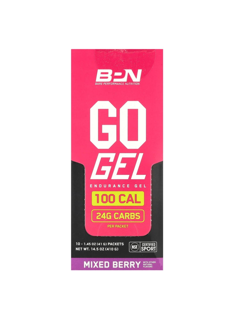 Go Gel, Endurance Gel, Mixed Berry, 10 Packets, 1.45 oz (41 g) Each