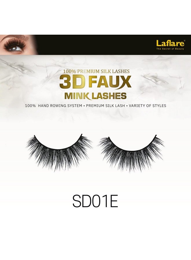 Laflare Silk Lashes 3D Faux Mink Eyelashes Light Reusable Handmade Natural Looking Professional Easy To Apply Eyelashes In A Knitted Style1 3 Packs Bundle Special (3 Sd01E) - Image 3