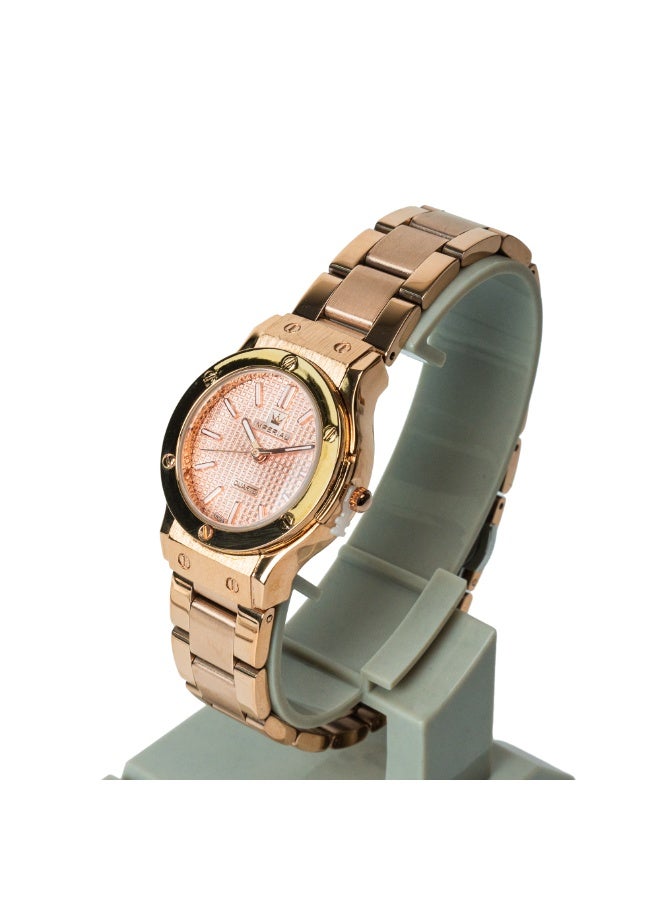 IMPERIAL Women's Rose Gold Stainless Steel Watch, Rose Pink Dial, Y121 Movement, Butterfly Clasp, 3ATM Watch for Women | IMP.GD6637L7514 - Image 2