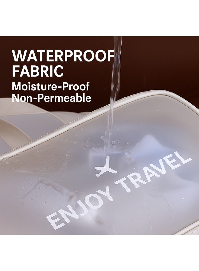 خاجول حقيبة سباحة مضادة للماء مع مقصورات مبللة وجافة، حقيبة شاطئ رياضية للياقة البدنية، تخزين لأدوات الزينة ومستحضرات التجميل (أبيض) - Image 3