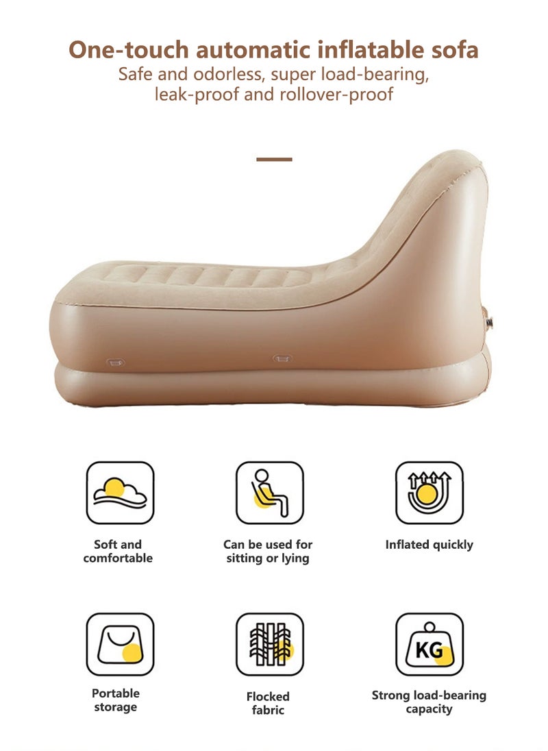 Sharpdo Fully Automatic Pvc Flocking Inflatable Sofa, One-Button Automatic Inflation, Suitable for Outdoor/Camping/Balcony 180*95*80CM - Image 5