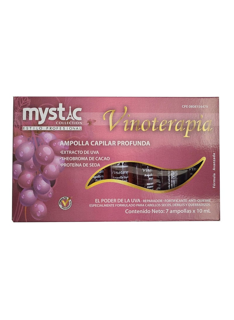 Mystic Vinoterapia Deep Hair Ampoules (Pack of 7) - Unisex-Adults, Clear/Transparent, Unscented, Liquid, Women - Image 1