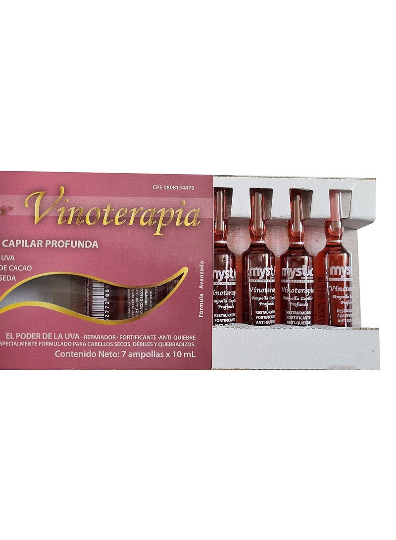 Mystic Vinoterapia Deep Hair Ampoules (Pack of 7) - Unisex-Adults, Clear/Transparent, Unscented, Liquid, Women - Image 3