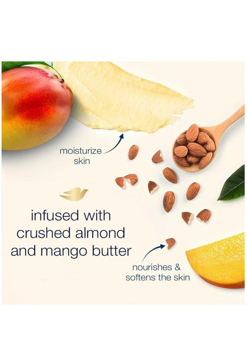 دوف مقشر الجسم من دوف بزبدة المانجو واللوز المطحون – ينعم ويغذي البشرة بعمق – 298 جم - Image 3